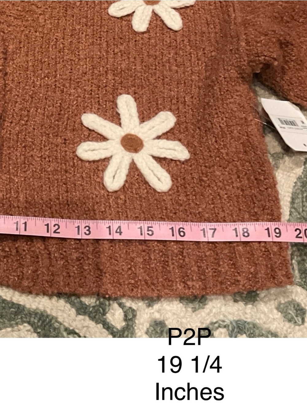 Altar’d State Women’s Francesca Flower Cardigan in Brown. Size Small, NWT - Picture 3 of 8